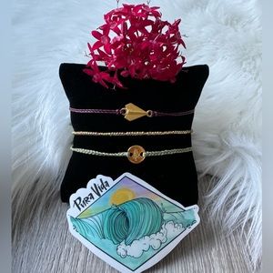 💗 PURA VIDA Set of 3 Adjustable Bracelets